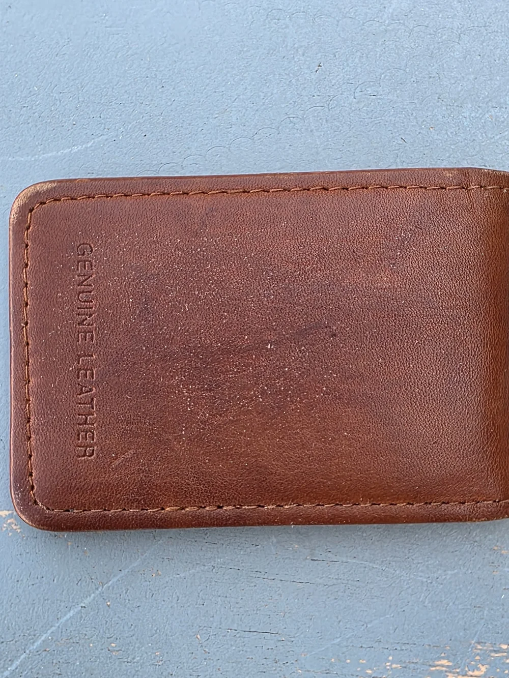Genuine Leather Wolf Magnetic Money Clip Wallet